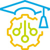Icon: Mortarboard on a gear icon