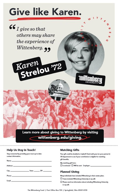Wittenberg University "Give Like a Karen" fundraising campaign